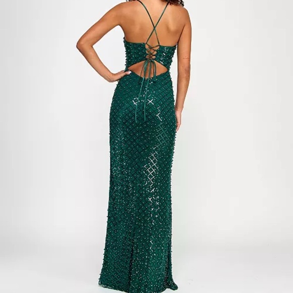 City Studio Teal Beaded Dress - Picture 6 of 8